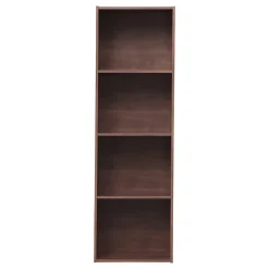 Iris Ohyama, Etagère de rangement en bois, 4 étages, CX-4FN, Marron, L42 x P29,7 x H136,6 cm