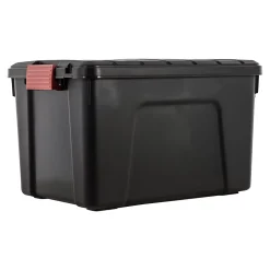 Iris Ohyama, Grande Boîte de rangement plastique, 60 L, SIA-60, Noir