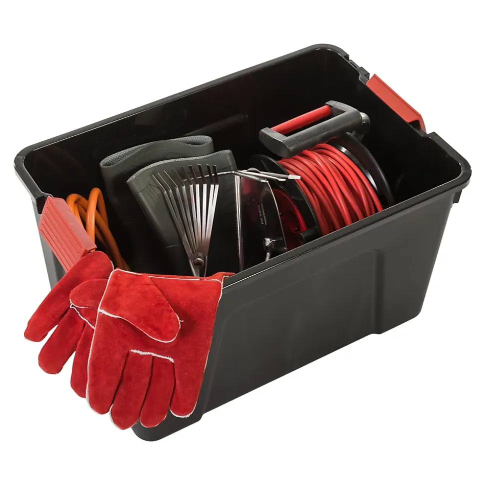 Iris Ohyama, Grande Boîte de rangement plastique, 60 L, SIA-60, Noir