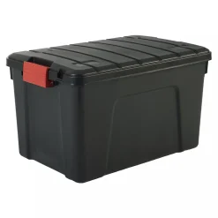 Iris Ohyama, Grande Boîte de rangement plastique, 60 L, SIA-60, Noir