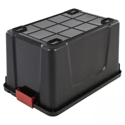 Iris Ohyama, Grande Boîte de rangement plastique, 60 L, SIA-60, Noir
