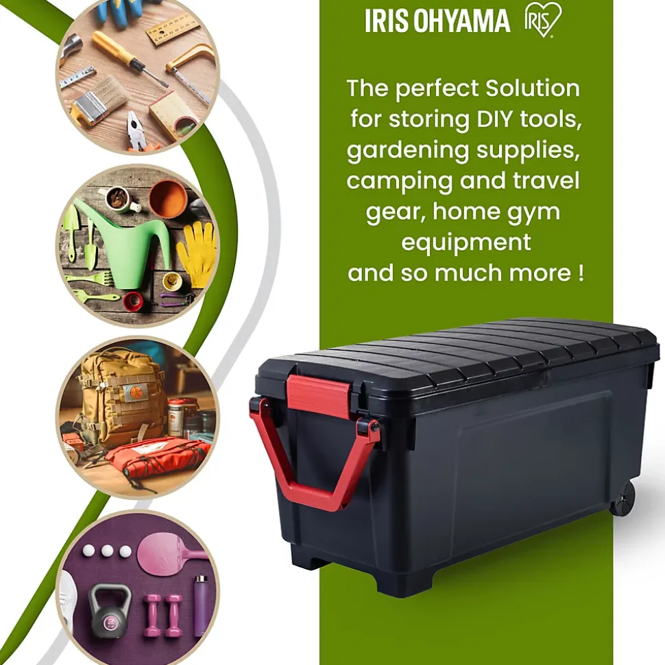 Iris Ohyama, Grande Malle de Rangement plastiques résistante, 170L, Unité, Noir, SIA-1000