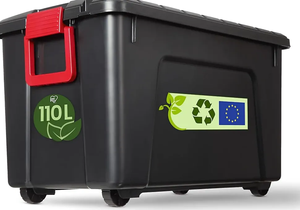 Iris Ohyama, Malle de Rangement plastiques résistante, 110L, Unité, Noir, SIA-110