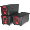 Iris Ohyama, Malles de Rangement plastiques résistante, 75L, Lot de 3, Noir, SIA-75