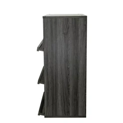 Iris Ohyama, Meuble, Bibliothèque, étagère de rangement avec 3 portes, CHR-3, Chêne Gris, L40.9 x P59 x H83.6 cm