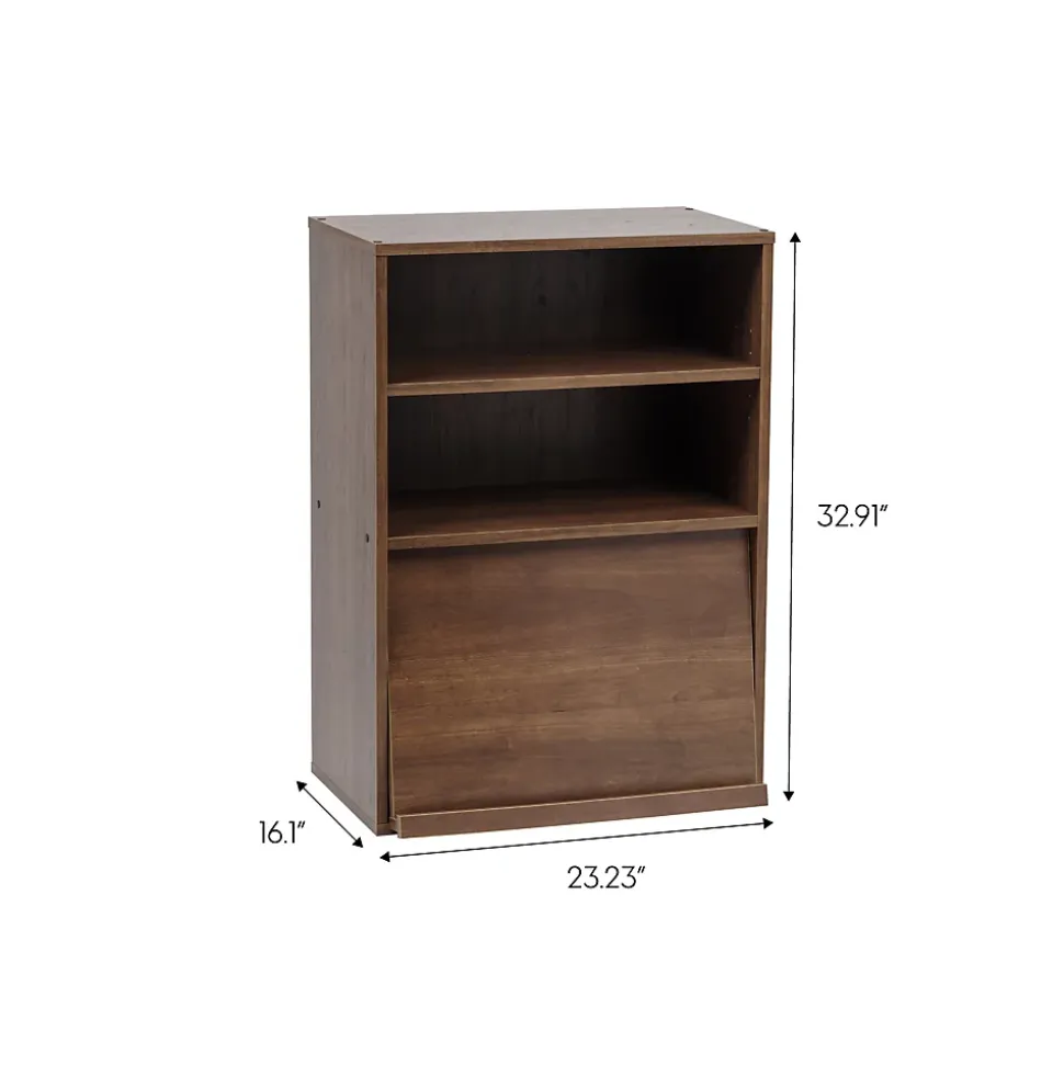 Iris Ohyama, Meuble de rangement avec portes, 2 compartiments modulables, CHR-1, Marron