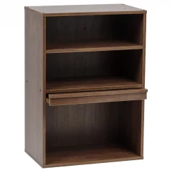 Iris Ohyama, Meuble de rangement avec portes, 2 compartiments modulables, CHR-1, Marron