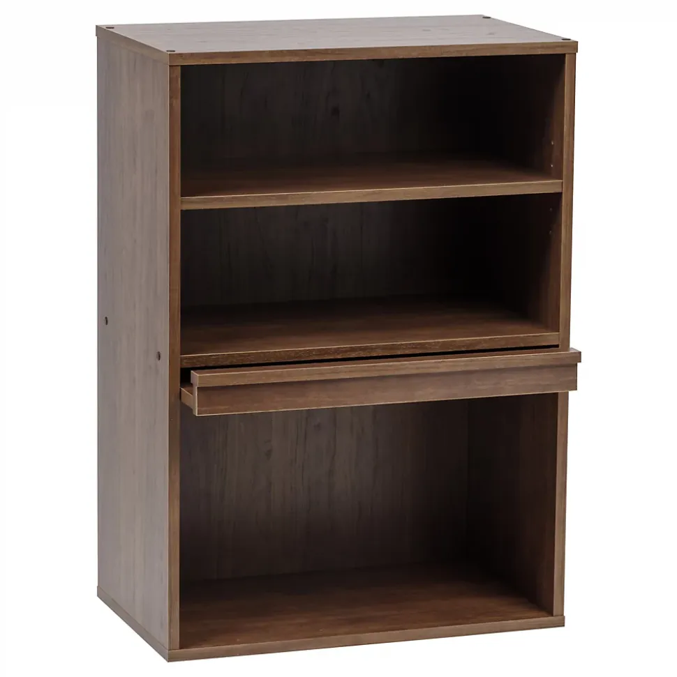 Iris Ohyama, Meuble de rangement avec portes, 2 compartiments modulables, CHR-1, Marron