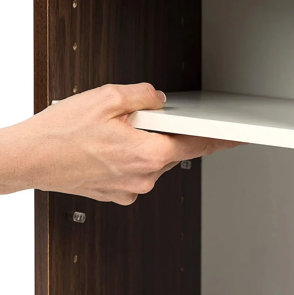 Iris Ohyama, Meuble de rangement, Bibliothèque/ 3 Etagères modulables, UB-9030, Marron, L29 x P29.7 x H88.2 cm