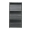 Iris Ohyama, Meuble de rangement, Lot de 2 étagères de rangement en bois avec portes, MDB-3, Chêne gris
