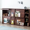 Iris Ohyama, Meuble, étagère, Bibliothèque de rangement, Avec 4 portes, FR-F4 Marron, L33.8 x P89 x H90 cm