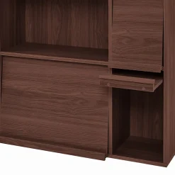 Iris Ohyama, Meuble, étagère, Bibliothèque de rangement, Avec 4 portes, FR-F4 Marron, L33.8 x P89 x H90 cm