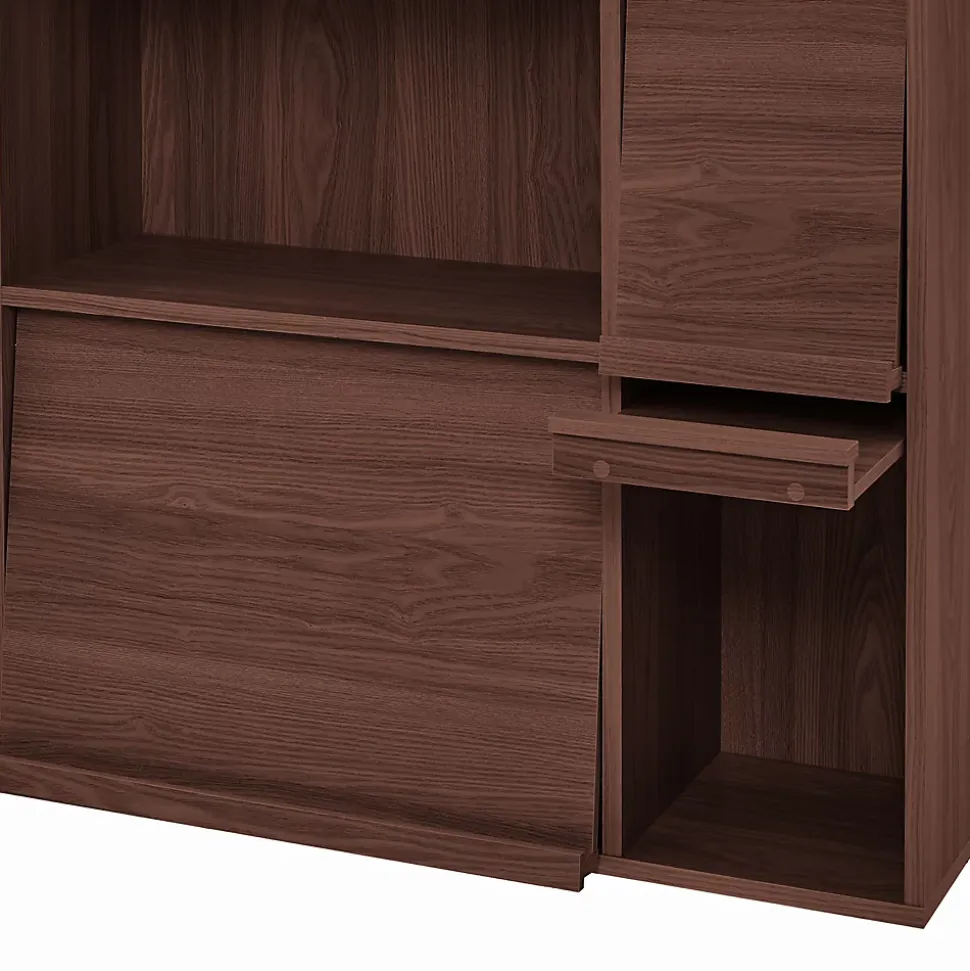 Iris Ohyama, Meuble, étagère, Bibliothèque de rangement, Avec 4 portes, FR-F4 Marron, L33.8 x P89 x H90 cm
