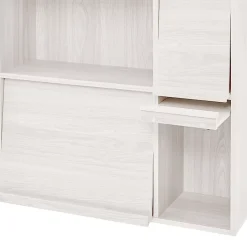 Iris Ohyama, Meuble, étagère, Bibliothèque de rangement, Avec 4 portes, FR-F4 Chêne Blanc, L33.8 x P89 x H90 cm