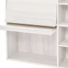 Iris Ohyama, Meuble, étagère, Bibliothèque de rangement, Avec 2 portes, FR-F2- Chêne Blanc, L33.8 x P89 x H90 cm