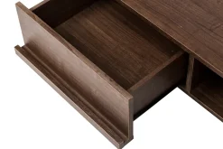 Iris Ohyama, Meuble TV, Meuble tele, Banc TV pour ecran jusqu'à 65 pouces, BAB-150A, Marron, L42.2 x P150 x H30 cm