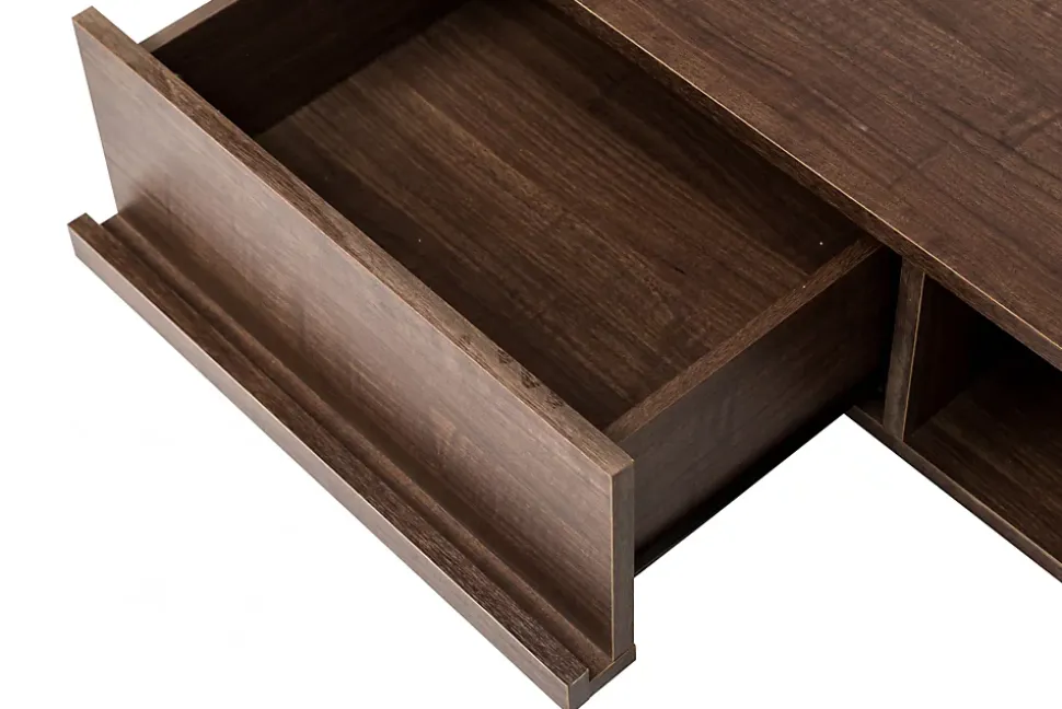 Iris Ohyama, Meuble TV, Meuble tele, Banc TV pour ecran jusqu'à 65 pouces, BAB-150A, Marron, L42.2 x P150 x H30 cm