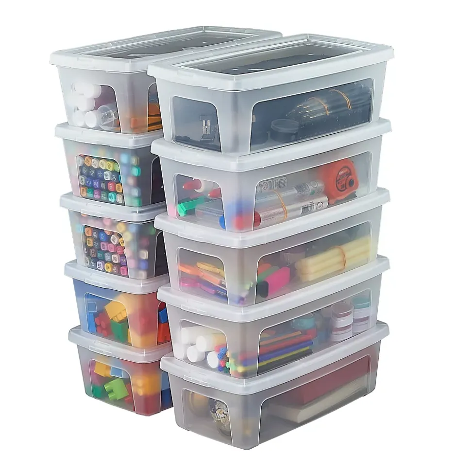 Iris Ohyama, Petite Boite de Rangement Multi-Usages, 5L, Lot de 10, Transparent, MCB-5