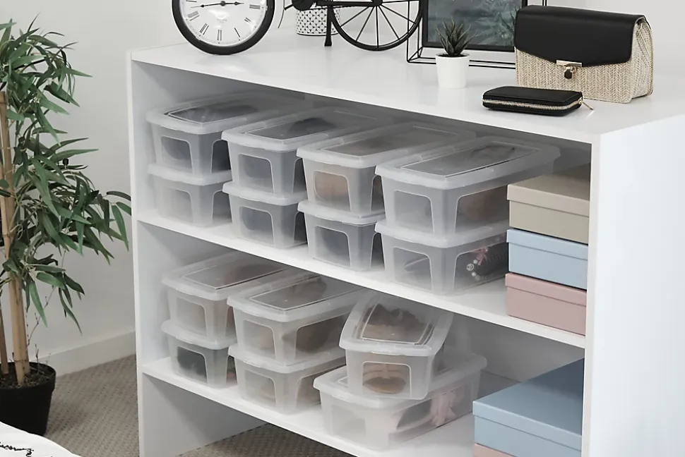 Iris Ohyama, Petite Boite de Rangement Multi-Usages, 5L, Lot de 14, Transparent, MCB-5