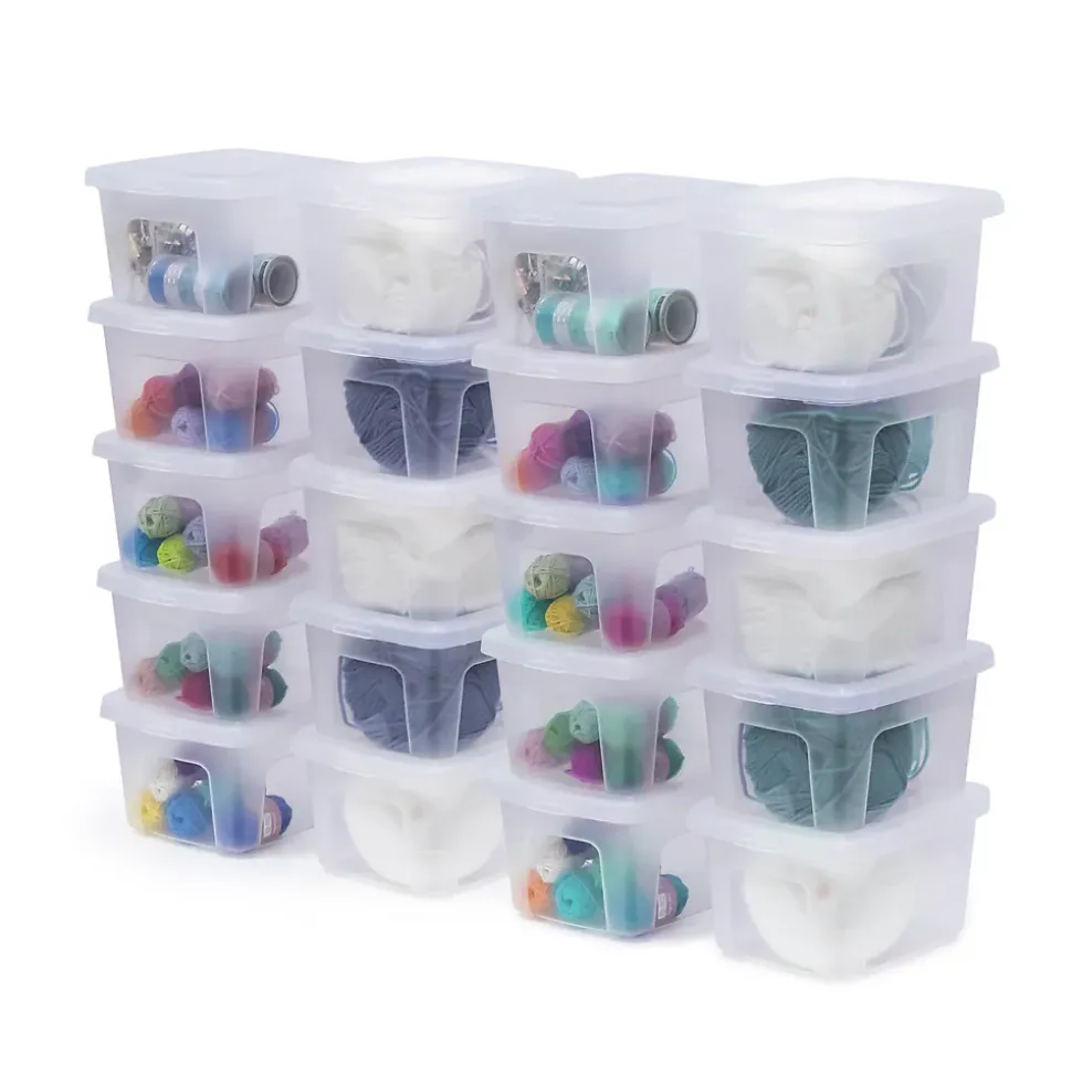 Iris Ohyama, Petite Boite de Rangement Multi-Usages, 2L, Lot de 20, Transparent, MCB-2