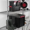 Iris Ohyama, Petites Boîtes de Rangement plastique, 2L, Lot de 4, Noir, MBX-2