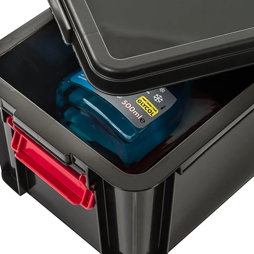 Iris Ohyama, Petites Boîtes de Rangement plastique, 2L, Lot de 4, Noir, MBX-2