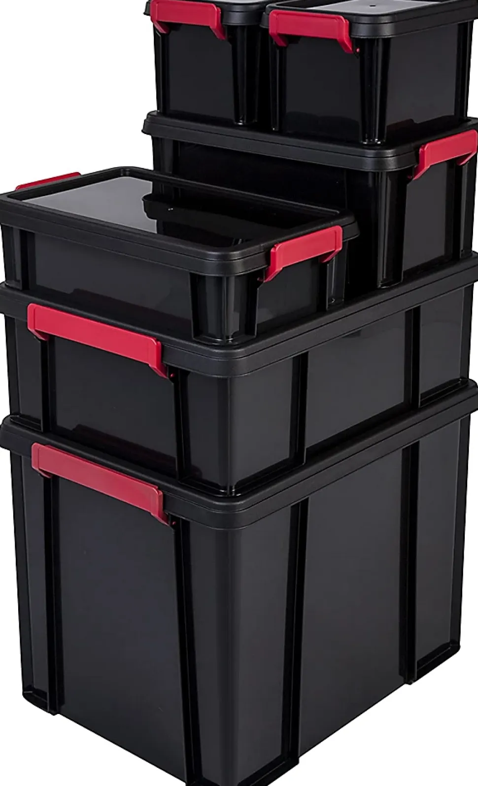 Iris Ohyama, Petites Boîtes de Rangement plastique, 2L, Lot de 4, Noir, MBX-2