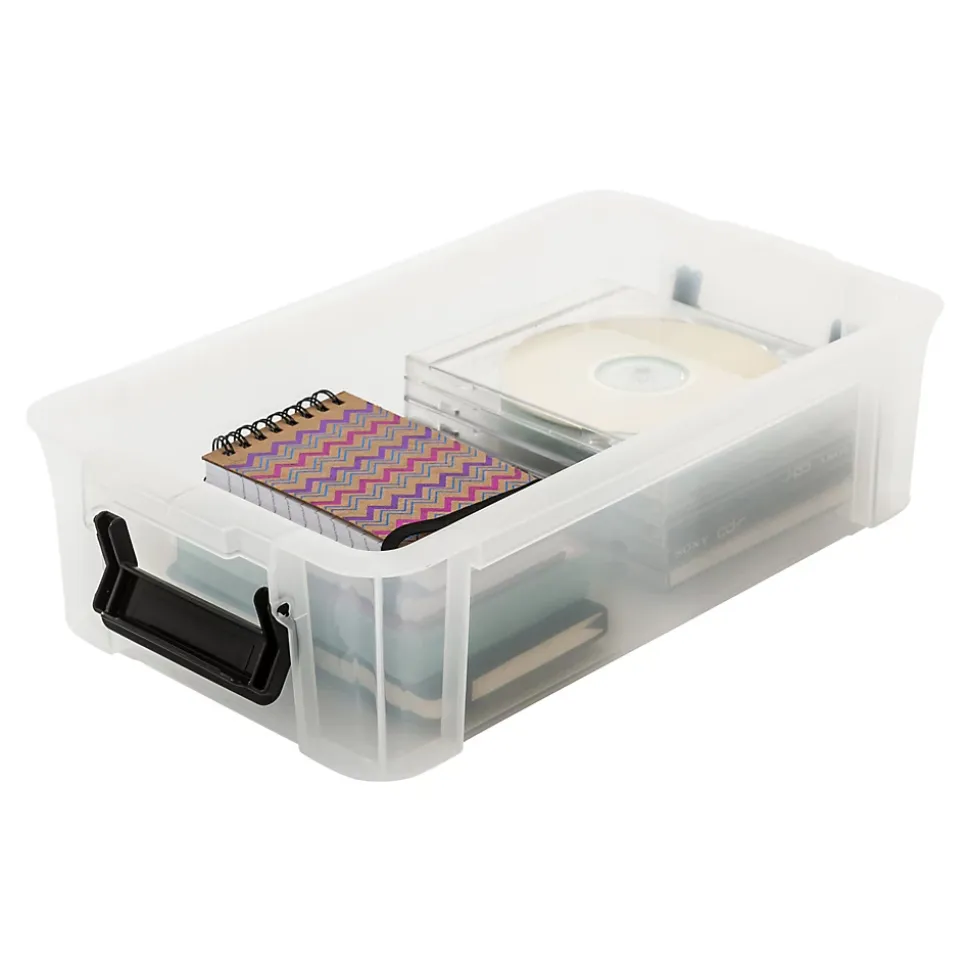 Iris Ohyama, Petites Boîtes de Rangement plastique, 4L, Lot de 4, Transparent, DDMBX-4