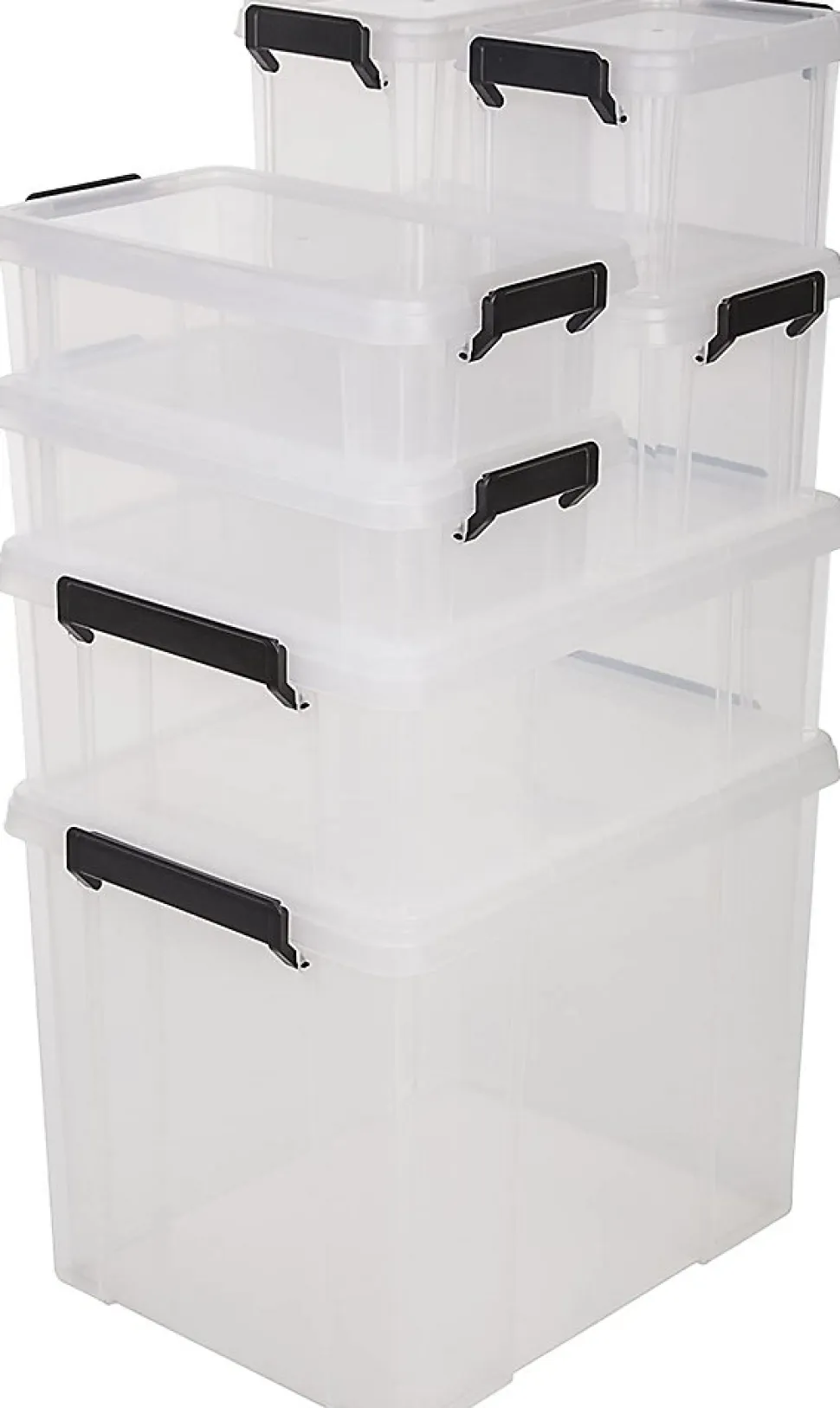 Iris Ohyama, Petites Boîtes de Rangement plastique, 4L, Lot de 4, Transparent, DDMBX-4