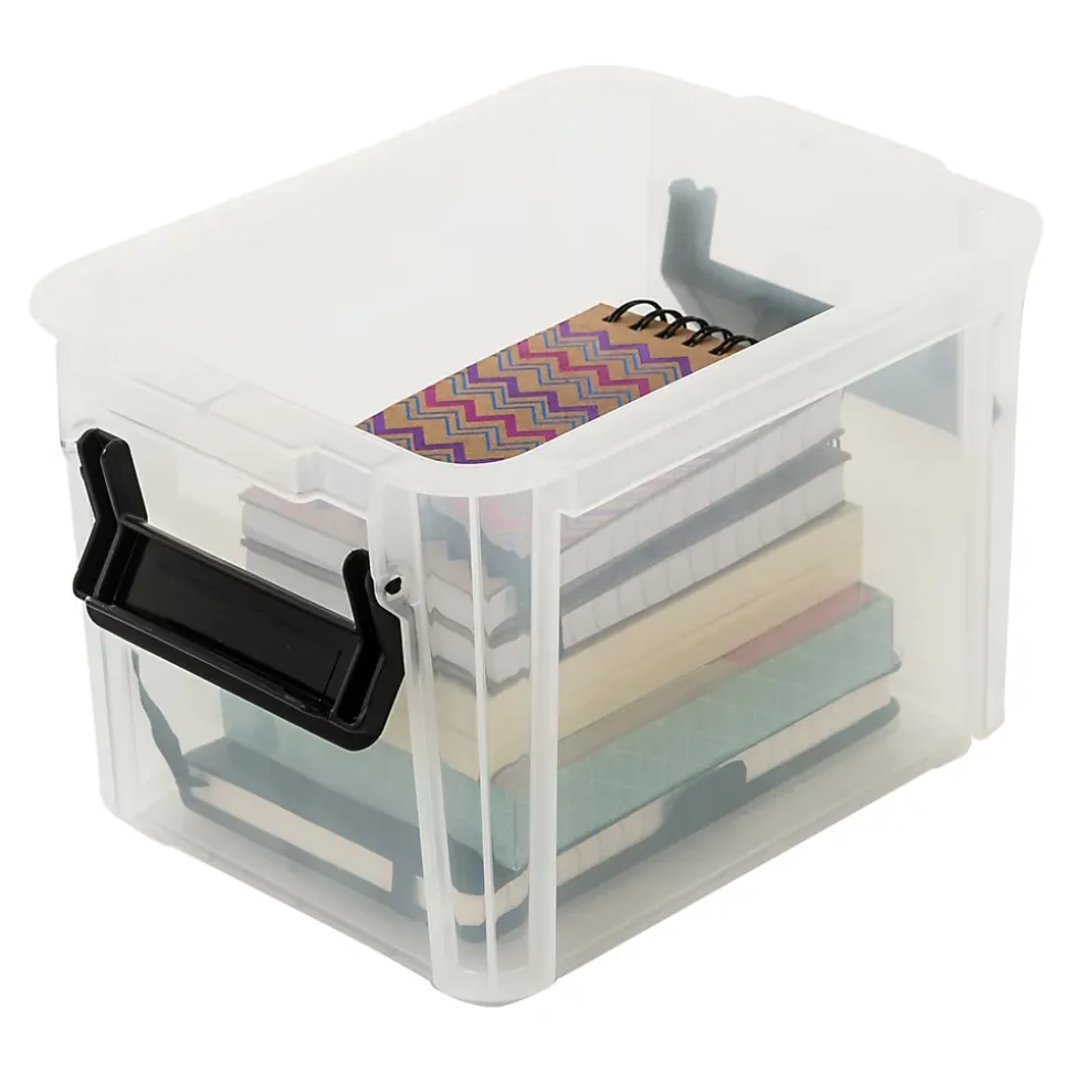 Iris Ohyama, Petites Boîtes de Rangement plastique, 2L, Lot de 4, Noir, DDMBX-2