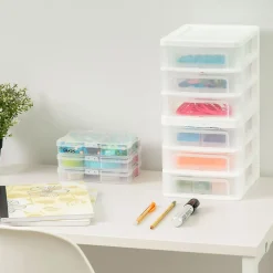Iris Ohyama, Tour de Rangement Plastique B6, 3 Tiroirs, Blanc, CDD-XS3