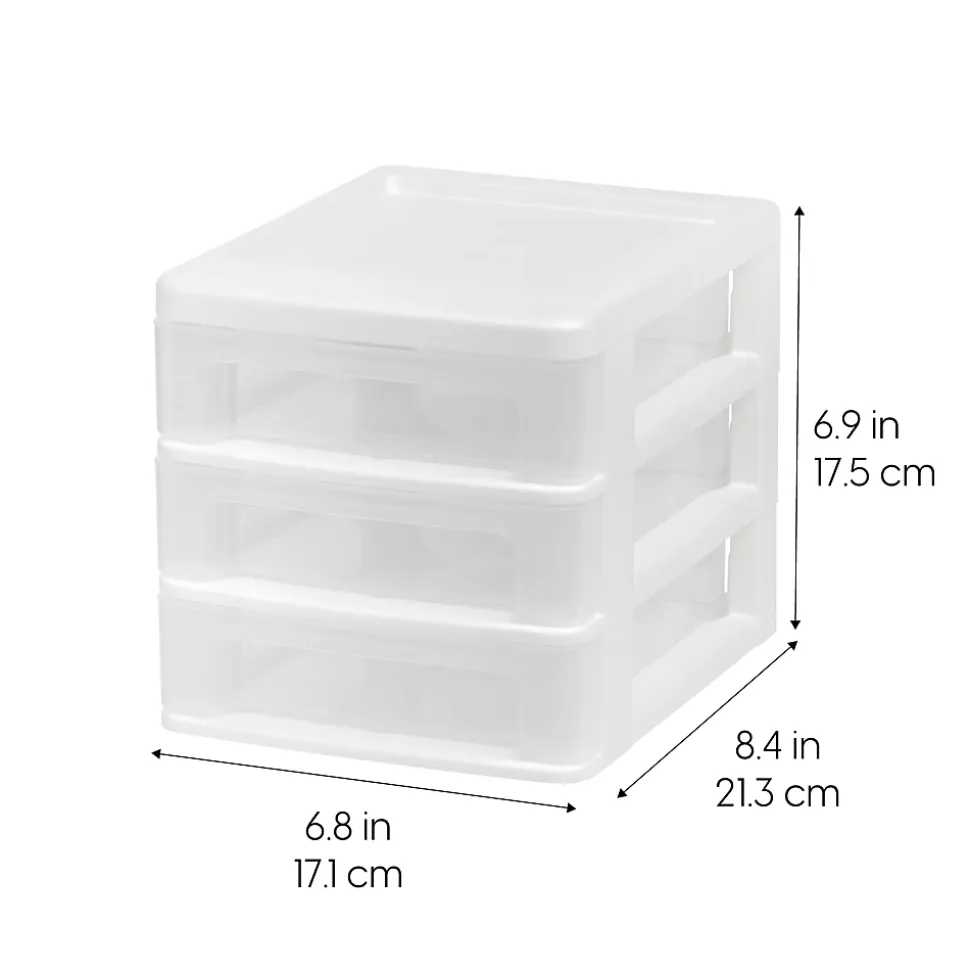 Iris Ohyama, Tour de Rangement Plastique B6, 3 Tiroirs, Blanc, CDD-XS3