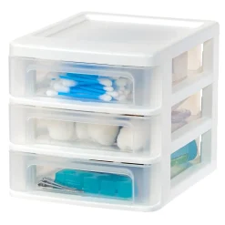 Iris Ohyama, Tour de Rangement Plastique B6, 3 Tiroirs, Blanc, CDD-XS3