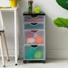 Iris Ohyama, Tour de rangement, Organisateur plastique, 4 tiroirs mix, Noir, DDDC-322