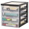 Iris Ohyama, Tour de rangement Plastique Bureau A5, 4 Petits Tiroirs,Noir, DC-A5