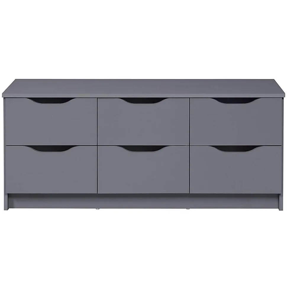JENNY - Commode 6 Tiroirs Coloris Anthracite