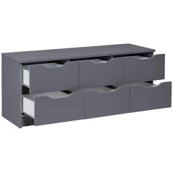 JENNY - Commode 6 Tiroirs Coloris Anthracite