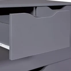 JENNY - Commode Haute 6 Tiroirs Coloris Anthracite