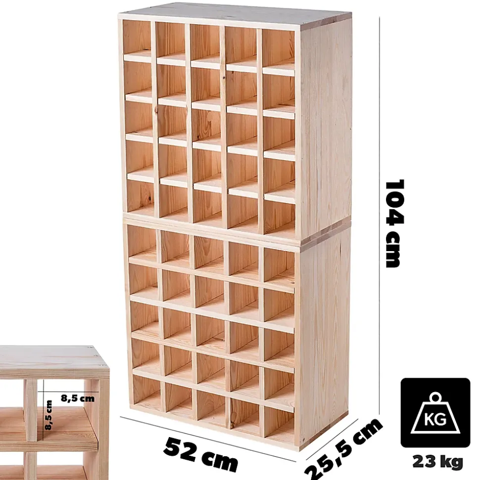 KADAX Casier à Vin Échiquier en Bois Marron Clair 2 pcs