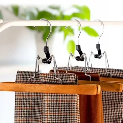 KADAX Cintre à pantalon double pivotant en bois