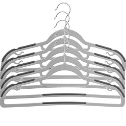 KADAX Cintre avec Surface Antidérapante pour Vêtements Gris 5 pcs