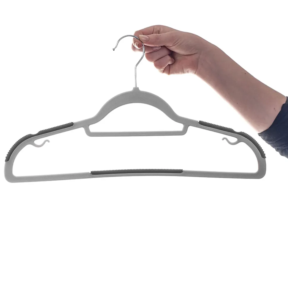 KADAX Cintre avec Surface Antidérapante pour Vêtements Gris 5 pcs