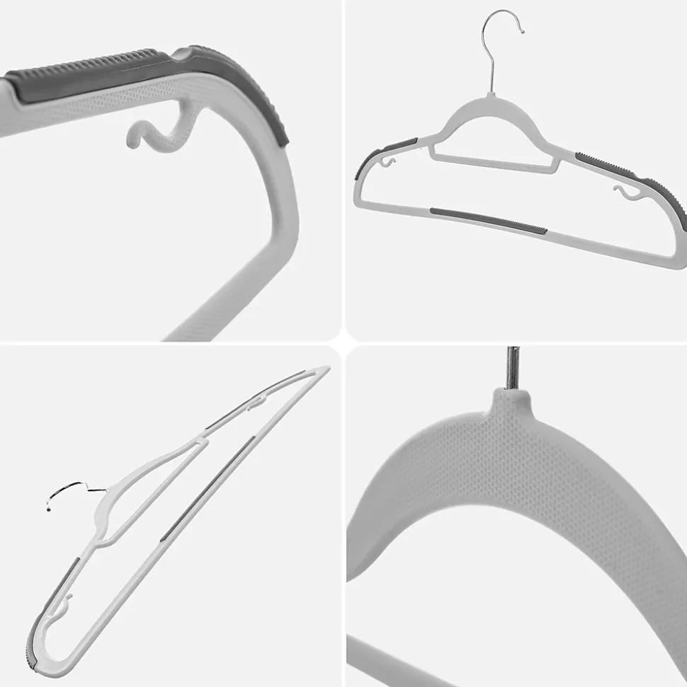 KADAX Cintre avec Surface Antidérapante pour Vêtements Gris 5 pcs