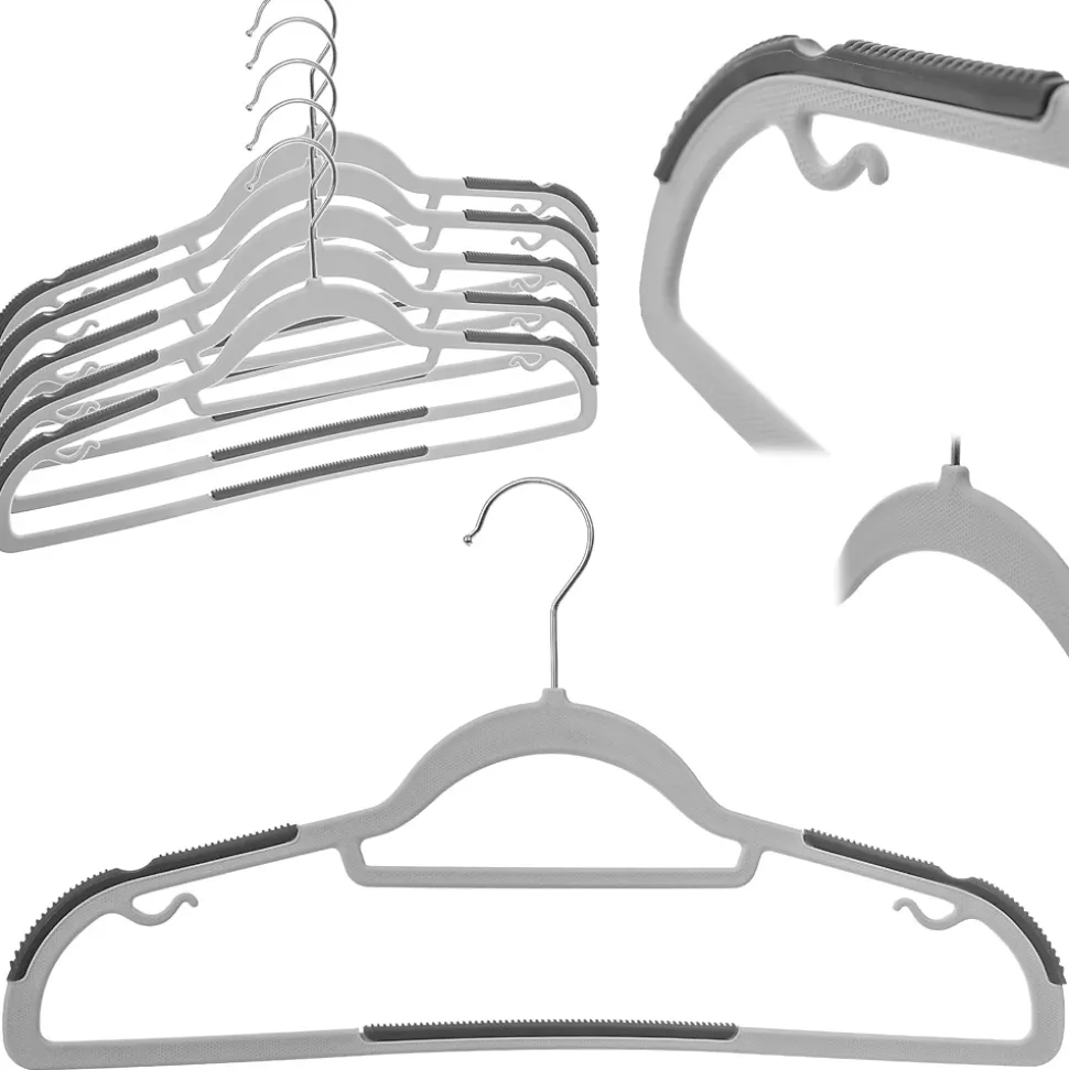 KADAX Cintre avec Surface Antidérapante pour Vêtements Gris 5 pcs