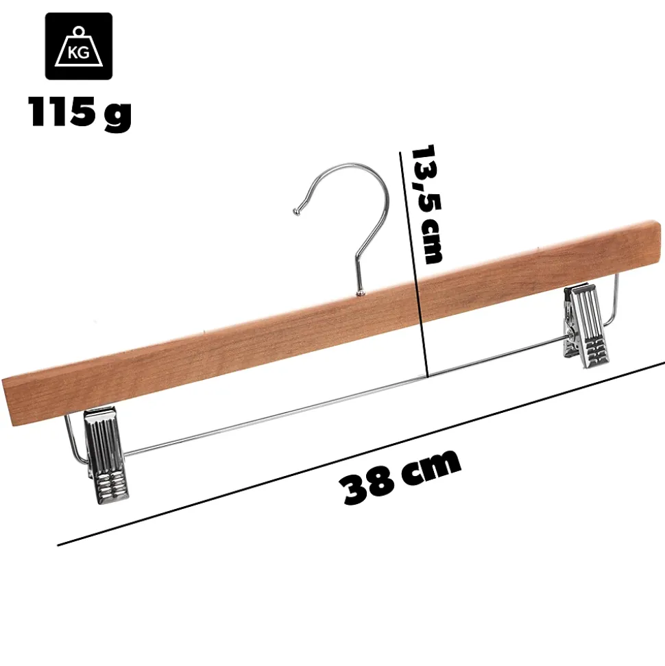 KADAX Cintre en bois avec pinces à vêtements 1 pièce