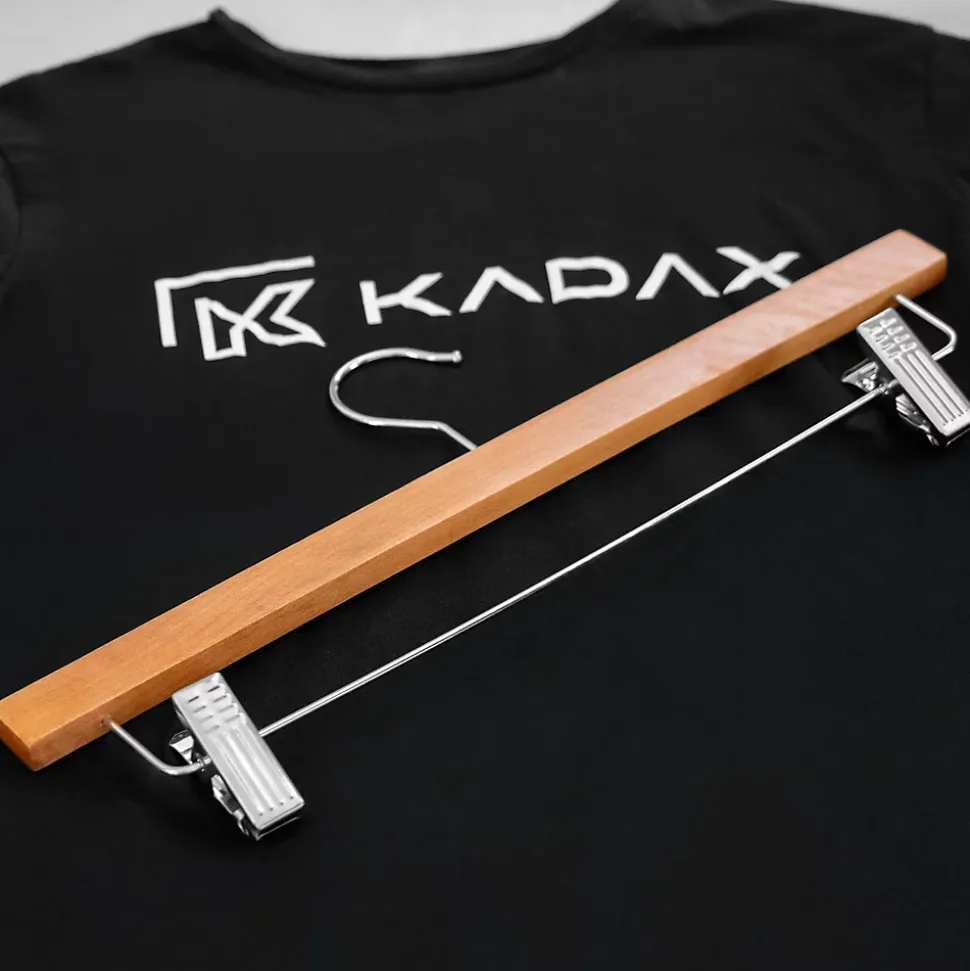 KADAX Cintre en bois avec pinces à vêtements 6 pcs