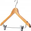 KADAX Cintre en bois avec pinces à vêtements pour l'armoire