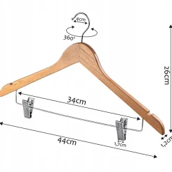 KADAX Cintre en bois avec pinces à vêtements pour l'armoire