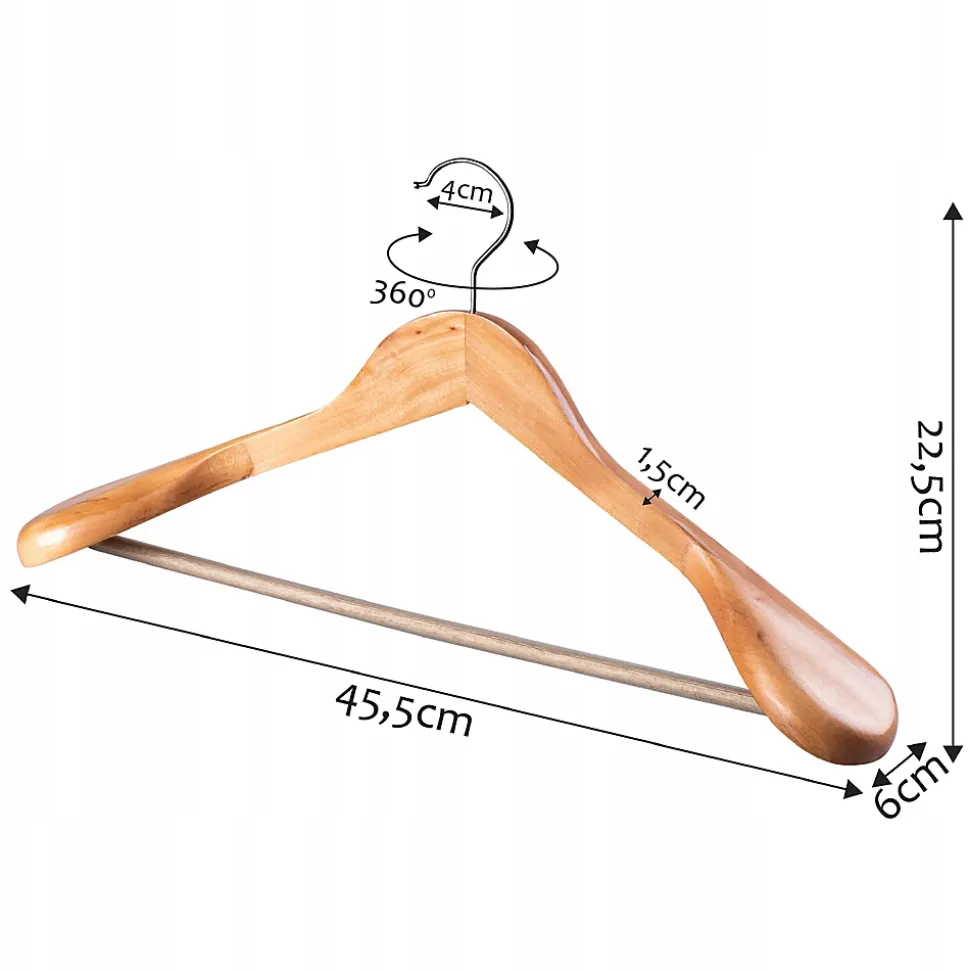 KADAX Cintre en Bois Ensemble de Vêtements 6 pcs