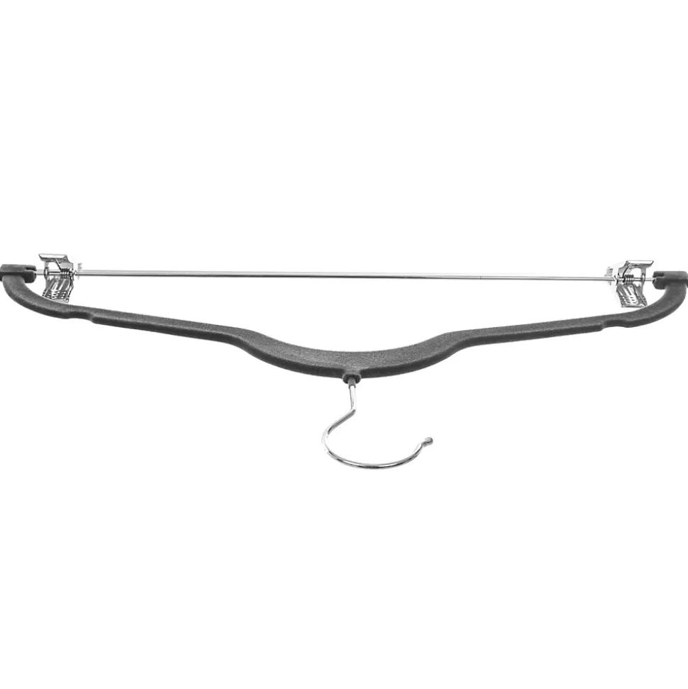 KADAX Cintre Floqué Avec Pinces à Vêtements Gris Foncé 3 pcs